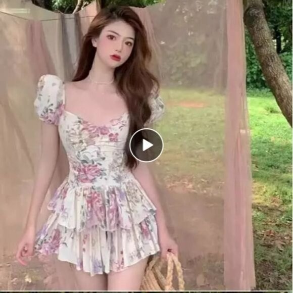 PUFF SLEEVE FLORAL DRESS - Picture 4 of 16